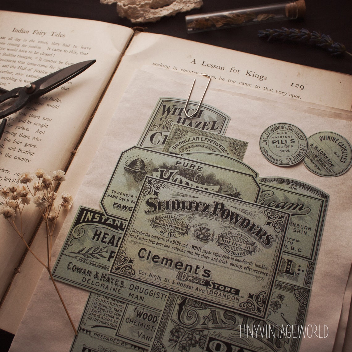 Vintage Medical Labels, Vintage Antique Ephemera Printable Digital File ...