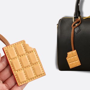 Chocolate Bag Charm | Leather Bag Charm | Cute Leather Keychain | Chocolate Style Accessory | Gift Bag Charm | Bag Accessories.