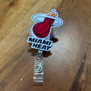 Sports Badge Reel, Miami Badge Reel, Hurricanes Badge, Heat Cardholder, Gators ID Holder, Interchangeable, Basketball, Football, Medical image 7