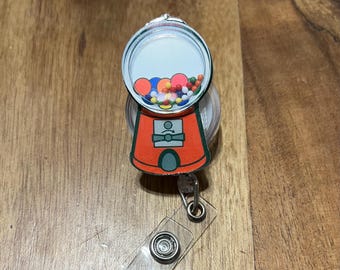 Gumball Shaker Badge Reel, Teacher Badge Reel, Shaker Badge Reel, Retractable ID Badge Holder, Interchangeable, Nurse Badge Reel, Dry Shaker