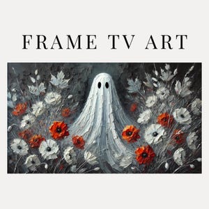 Ghost TV Art, Samsung Frame TV Art, TV Art Ghost, Cute Ghost Art Print, Ghost Frame Tv, Halloween Frame Tv Art, Ghost Painting