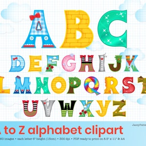 Wizard of Oz alphabet letters clipart for party, classroom or nursery decor, printable instant download image 2