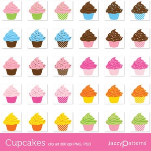 Cupcake clipart set mix and match CA020 instant download image 1