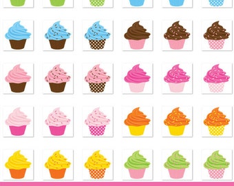 Cupcake clipart set mix and match CA020 instant download