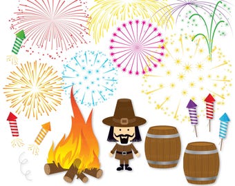 Bonfire Night clipart, feux d'artifice du 5 novembre Guy Fawkes Day, téléchargement immédiat