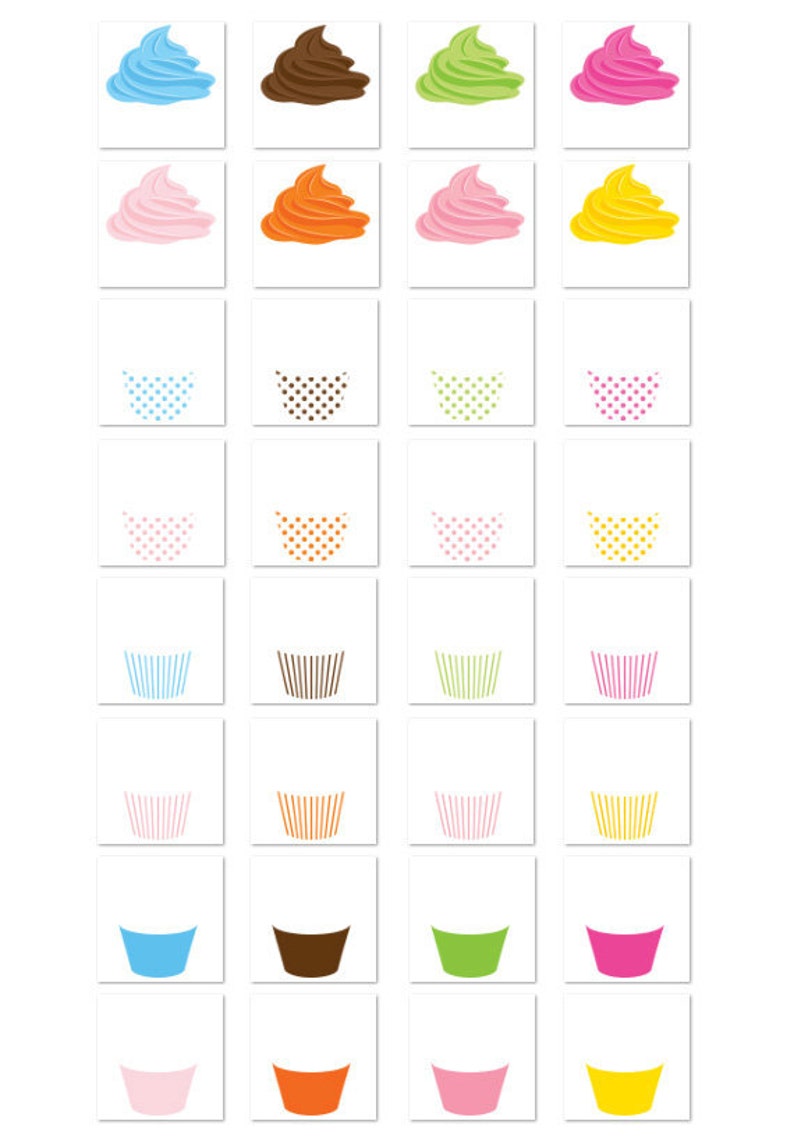 Cupcake clipart set mix and match CA020 instant download image 2