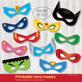 Printable superhero eyemask, DIY kids costume, digital download PDF