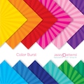 Starburst digital papers in rainbow colors, comic sunburst backgrounds superhero style, instant download