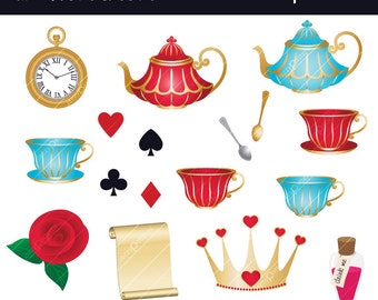 In Wonderland clipart set CA022 instant download