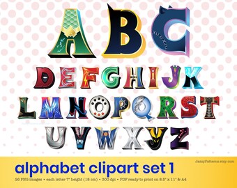 superhero printable alphabet letters comics themed clipart etsy