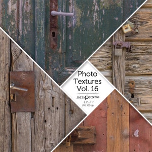 Old wooden doors background, photo textures of dried and cracked wooden surface with remnants of old paint, Vol.16, instant download