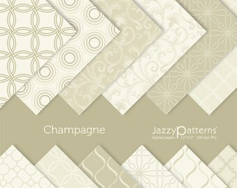 Luxury golden beige digital papers for gift wrap, scrapbooking, wedding and home decor, printable instant download, JPEG