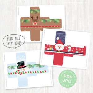 Scatole regalo natalizie stampabili, 5 mini design per contenitori regalo, download immediato