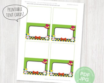 Tarjetas de lugar imprimibles, etiquetas para carpas de té para menú de buffet, cuadernos, descarga instantánea