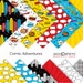 Superhero digital papers for party decorations, scrapbooking, planner covers, comics backgrounds in blue, red and yellow, instant download 