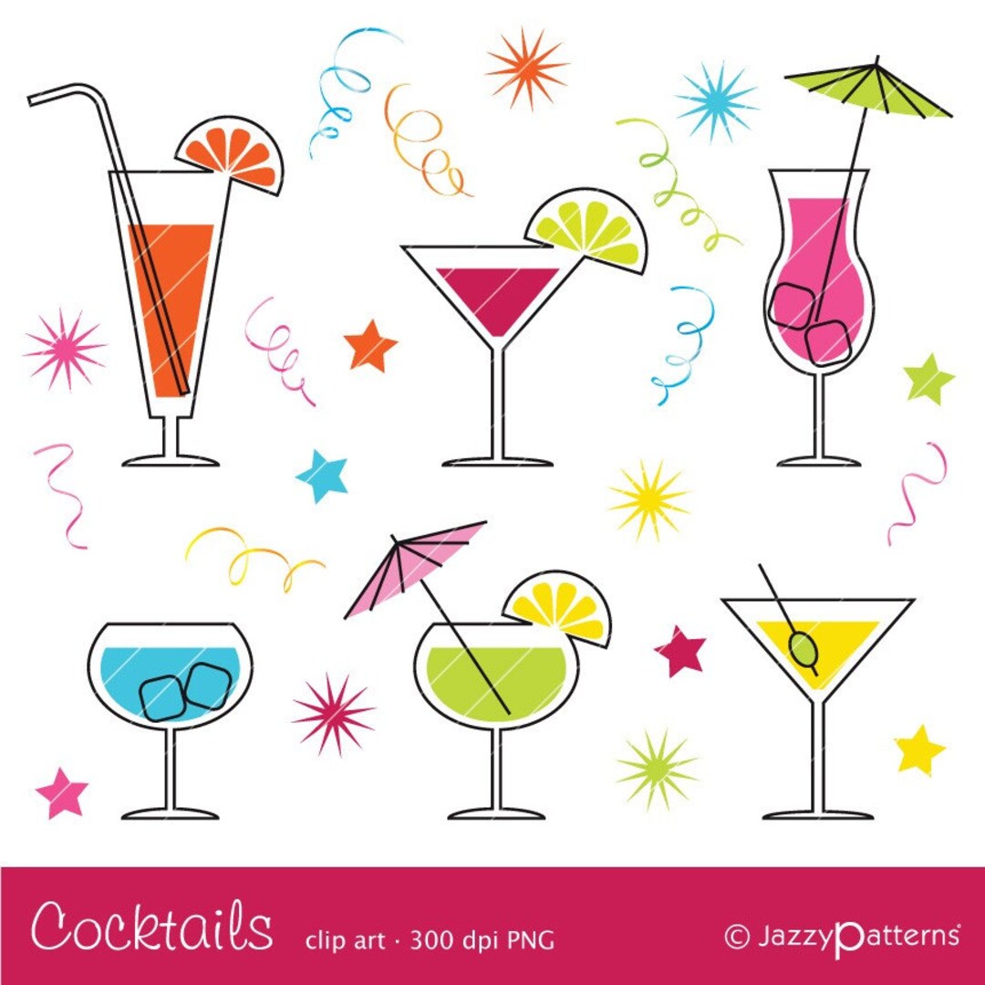 Cocktail Clipart CA017 Instant Download Etsy