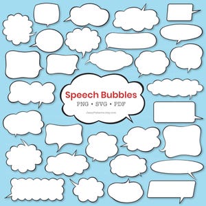Balões de histórias em quadrinhos clip art, balões de fala de desenho animado PNG, SVG, download instantâneo