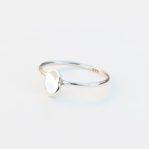 Zero Waste Drop Ring - Organic stackable sterling silver ring