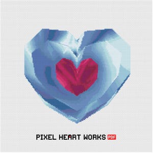 Zelda Ocarina Of Time Piece of Heart Cross Stitch Pattern (PDF Download) image 1