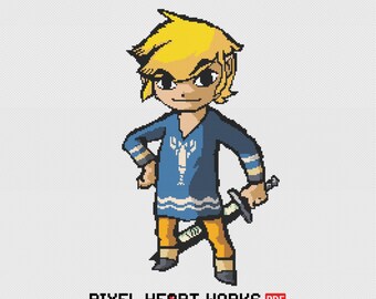Zelda The Wind Waker Link Pyjamas Cross Stitch Pattern (PDF Download)