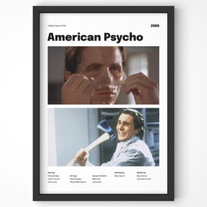 American Psycho Minimal Movie Poster - Film Poster - Home Decor - Film Fans - DIGITAL DOWNLOAD