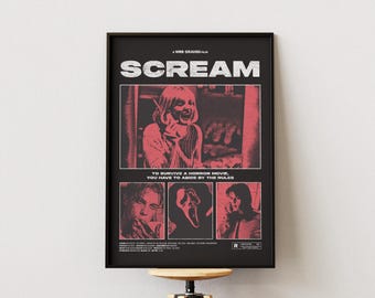 Scream-filmposter – brutalistische filmkunstprint (digitale download)