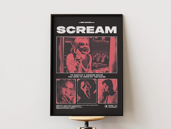 Scream Movie Poster – Brutalist Film Art Print (Digital Download)