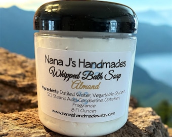 Foaming Whipped Bath Soap: Almond Scent, Natural Ingredients