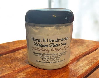 Whipped Foaming Bath Soap: Natural Shave Cream, Hot Buttery Maple Syrup Scent