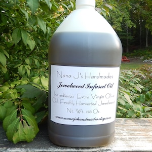 Fresh jewelweed infused in Organic Extra Virgin or Organic Soybean Oil, salve-Soapmaking-tincture-128 Oz. FREE SHIPPING
