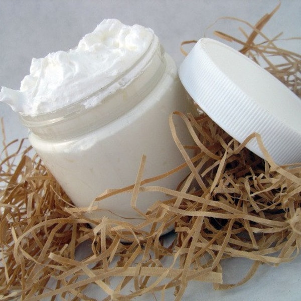 Whipped Shea Body Butter - Cool Citrus & Basil - 4 ounce - Vegan friendly.Body butter with coconut oil added-body butter-whipped body butter