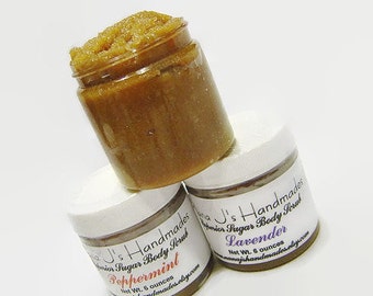 Sugar Body Scrub-Eucalyptus spearmint Essential Oil-6 ounces-Brown Sugar Body Scrub,