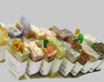 Handmade Cold Process Soap Sampler. U choose 12 guest soap samples. Ea. 2.1-2.5 oz. party favors, shower,wedding favors.Free Shipping