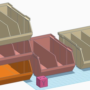 Stackable tray box with dividers – STL file, 3 units