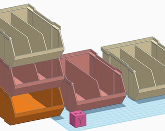Stackable tray box with dividers – STL file, 3 units