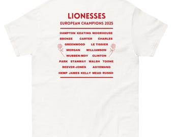 England Lionesses European Champions 2025 Unisex Embroidered T-Shirt