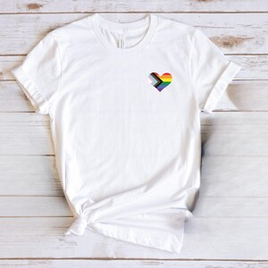 Pride Progress Tshirt, Rainbow Heart Shirt, Pride Pocket Shirt, LGBT Tee, Pride Rainbow Heart T-Shirt, Pride Shirt, Ally Tshirt