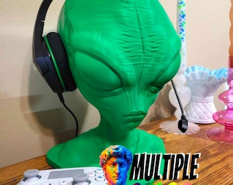 Alien Headphone Stand: Gaming Headset Holder with Hidden Compartment
