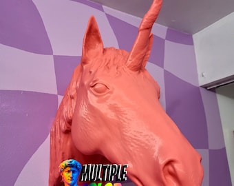 Large Unicorn Head Wall Decor: Fantasy Animal Mount