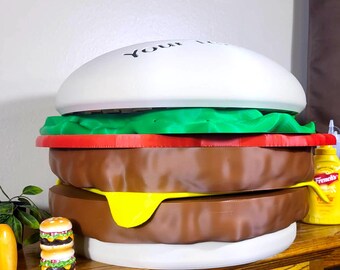 HUGE 19in Custom Double Cheese Burger - Giant Burger Decoration