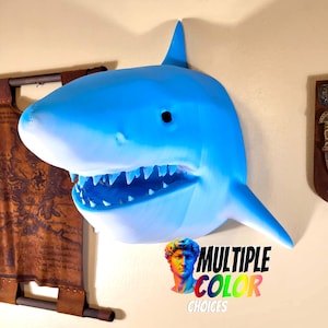 LARGE Shark Wall Sculpture - Large Realistic Shark Bust - Nautical Ocean Theme Decor - Jaws Theme - Shark Wall Mount - Shark Art