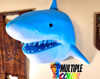 Large Shark Wall Sculpture: Realistic Nautical Ocean Decor