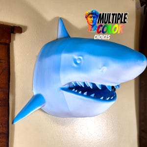 LARGE Shark Wall Sculpture - Large Realistic Shark Bust - Nautical Ocean Theme Decor - Jaws Theme - Shark Wall Mount - Shark Art