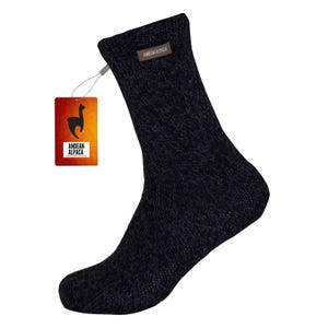 HANDMADE ANDEAN ALPACA mid calf dark gray socks