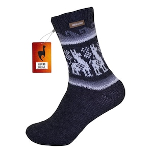 HANDMADE ANDEAN ALPACA mid calf dark gray socks