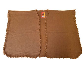 Capa poncho marrón liso para mujer, hecho a mano en alpacca andina, talla M
