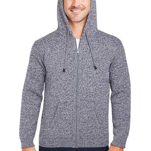 Men HANDMADE ANDEAN ALPACA solid gray zip hoodie sweater sz L