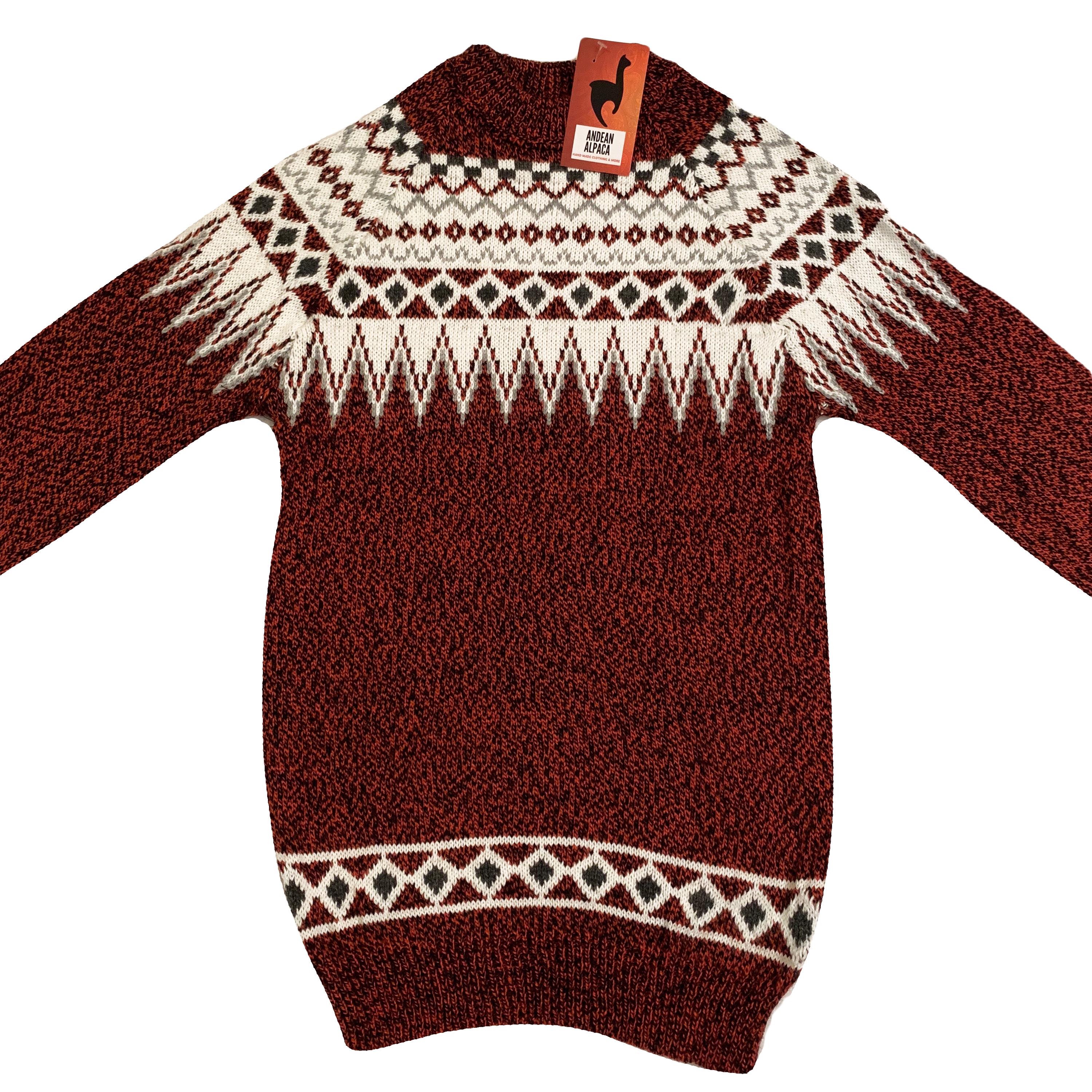 Women HANDMADE ANDEAN ALPACA Red Sweatshirt Sweater S - Etsy
