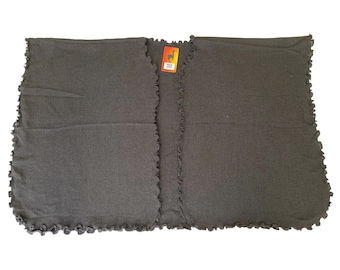 Poncho mantello nero in alpaca andina fatto a mano da donna, taglia M