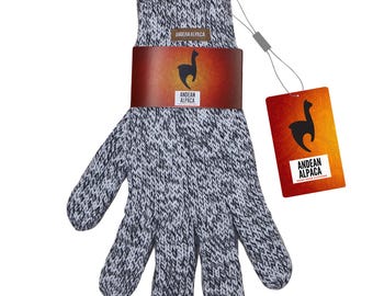 HANDMADE ANDEAN ALPACA Women's L light gray gloves